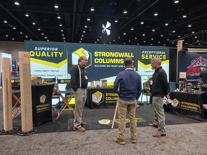 Strongwall Columns exhibited post and foundation options including glue- and nail-laminated columns, concrete piers, post protectors, and more.